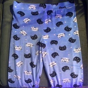 Fuzzy cat pajama pants